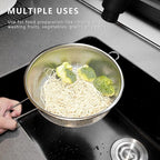 Metal Fine Mesh Strainer and Colander for Kitchen with Handle, Stainless Steel Pasta Strainer/Kitchen Funnel/Collander/Sifter for Strain/Wash Vegetables, Fruits, Spaghetti, Rice (8.6＂)