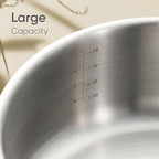 CAROTE 6QT Full Clad Tri Ply Stainless Steel Stock Pot with Lid, Kitchen Stockpot Soup Pot, Outer Ceramic Layer, Even Heating, All Stoves Compatible, Oven & Dishwasher Safe, Stay Cool Handle, White
