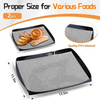 Teenyyou 2 Pcs 13.5 x 11.5 Inch PTFE Mesh Oven Baskets Air Fryer Basket for Oven Non-stick Air Fryer Basket Cooking Trays Replacement for Baking Chips Chicken Wings Bread Heating