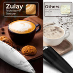 Zulay Kitchen Patented Tornado Triple Whisk Milk Frother with 4 Duracell Batteries – Handheld Foam Maker for Coffee, Lattes, Matcha & Hot Chocolate – Rich, Creamy Froth in Seconds - Marble