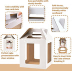 Cake Box with Windows and Handle, 10x10x10 inches, Tall Cake Carrier for Tiered Cakes, White
