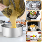 P&P CHEF 6 Inch Cake Pans Set, Round Baking Pan Stainless Steel Layer Birthday Wedding Cake Oven Pans, Non Toxic & Heavy Duty, Deep Side & Mirror Finish, Dishwasher Safe, (2Pcs)
