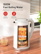Electric Tea Kettle, 1.7L Larger Design Temperature Control Electric Kettle, 4H Keep Warm Water Boiler with 6 Presets, LED Screen Electric Kettles for Boiling Water, Boil-Dry Protection, BPA Free