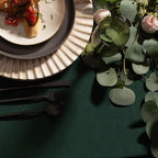 Gee Di Moda Rectangle Tablecloth - 90 x 132 Inch Hunter Green Table Cloth for 6 Foot Tables with Floor-Length Drop - Heavy Duty Washable Fabric for Holiday Party, Dinner, Weddings & Baby Shower
