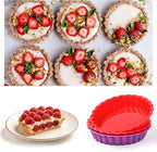 FUNBAKY Silicone Quiche Pan, Mini Pie Pan Non-stick Round Silicone Tart and Pie Molds 10 Packs