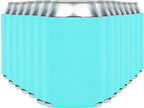 Blank Beer Can Coolers Sleeves (14-Pack) Soft Insulated Beer Can Cooler Sleeves - HTV Friendly Plain Can Sleeves for Beer Cans & Bottles - Blanks for Vinyl Projects & Wedding Favors (Robins Egg Blue)