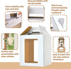 3 Pack Tall Cake Boxes for Tier Cakes,12 x12x14 Inches Large Tiered Cake Carriers with Windows,10in 12in Disposable Layer Tall Baking boxes with Handle for Birthday,Wedding,Party