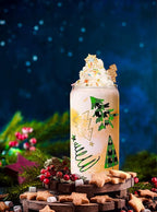Christmas Cups, 18oz Christmas Iced Coffee Glass Cups with Lids and Straws White Elephant Gifts for Adults Colorful Xmas Tree Elk Tumbler Drinking Glasses Christmas Teacher Gifts for Women Men