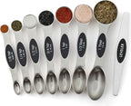 Spring Chef Stainless Steel Magnetic Measuring Spoons Set of 8, Black & Measuring Cups Set of 7