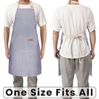 BeLuyi 2 Pack Adjustable Bib Apron with 2 Pockets Chef Cooking Kitchen Restaurant Aprons for Women Men