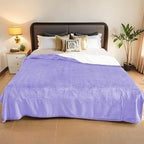 Electric Heated Blanket King Size - 90"x100", Soft Flannel Heating Blanket, 10 Heating Levels, 1-12 H Auto Shut Off, Breathable Warm and Washable for Bed, Light Purple