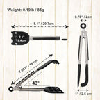 Mini Waffle Tongs by StarBlue – 8 Inches Silicone and Nylon Serving Tongs with Non-Slip Smooth Handles, Non-Scratch and Dishwasher Safe, Multipurpose Spatula Tongs for Belgian Waffle Serving