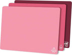 ZVP Flexible Plastic Cutting Board Set of 3 Gradient Color, Colorful Chopping Boards, BPA Free Mats, Non Slip, Dishwasher Safe, 15x12 Inch, Pink Multi-Color