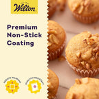 Wilton Gold Non-Stick Bakeware Mini Muffin Pan - Baking Pan for Mini Cupcakes & Muffins - Made Without PFAS - Even Heat Distribution & Scratch Resistant - 16 x 10 x 1 Inch, 24 Cups