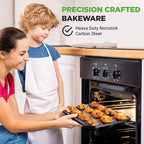 NutriChef Muffin Pans for Baking 2-Pack | Nonstick 12 Mold Cupcake Tins | Carbon Steel Stackable Cup Cake Trays | Dishwasher & Oven Safe | Includes 100 Parchment Paper Liners | 13 x 10 x 1 | Black
