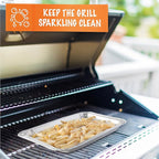 PLASTICPRO 10 Pack Disposable Aluminum Grill Liners Toppers Aluminum Foil Broiler Pans Durable Ribbed Grill Drip Pans 9x13