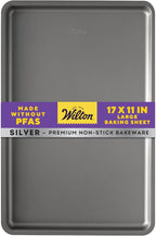 Wilton Silver Non Stick Large Baking Sheet, Cookie and Roasting Pan for Sheet Pan Meals, Made without PFAS, Even Heating, 17.25 x 11.5 Inch