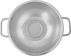 Fox Run Large Stainless Steel Colander, 3 Quart Pasta Strainer With Handles, 8.9” x 11.1” x 4”