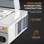 WILPREP 10-Pan Commercial Food Warmer with Sneeze Guard, Ten 1/2 Pans, 1500W Countertop Electric Warmer, 86-185°F Adjustable Temp Control, Stainless Steel Buffet Bain Marie
