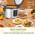 15L Commercial Large Rice Cooker (84 Cup Cooked),6-in-1 Electric Rice Cooker & Food Warmer,Multifunctional Resturant Smart Cooker, 24-Hr Delay Timer, LED Display,Auto Keep Warm,Non-Stick Inner Pot