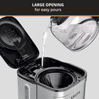 KRUPS Coffee Maker 10 Cups Simply Brew Stainless Steel Drip Coffee Maker,900 Watts-Coffee Filter,Drip Free,Dishwasher Safe Pot,Black & Silver,(Pack of 2)