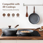 SENSARTE Nonstick Frying Pan Skillet, Swiss Granite Coating Omelette Pan, Healthy Stone Cookware Chef's Pan, PFOA Free (9.5 Inch)