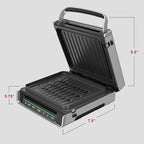 George Foreman Smokeless - Digital Smart Select, Family Size (4-6 Servings), Stainless Steel, GRD6090B