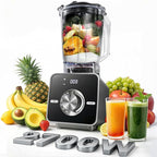 Home Blender, 2700W High-Speed Blender for Ice Crushing Power, Stainless Steel Blades, Kitchen Timer, 10 Speeds, 6 Programs for Smoothies, Frozen Drinks, Self-Cleaning, 64oz Bulk Production
