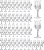 XUWAIDSGN 7oz Plastic Vintage Wine Glasses Drinking Glasses Unbreakable Wedding Glassware Crystal Water Goblets Reusable Drinkware Vintage Champagne Flutes (100, Clear)