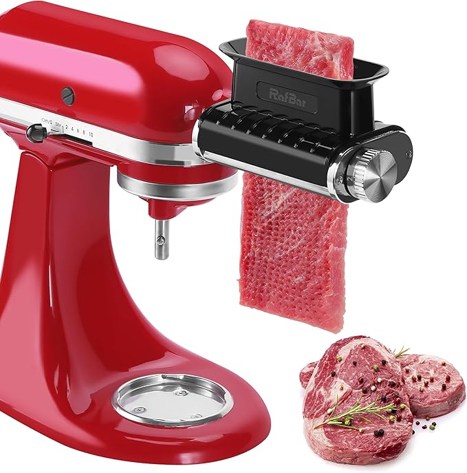 Adjustable Thickness Meat Tenderizer Attachment for Kitchenaid Stand Mixers, Meat Tenderizer Tool, Steak Cuber Processor Accessories, Dishwasher Safe, BPA Free Food Grade Plastic