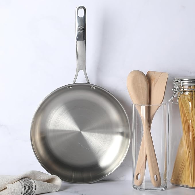 Martha Stewart Castelle 10" Stainless Steel Frying Pan Non Toxic Fry Pan Skillet