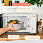 Beautiful 1.1 Cu Ft 1000W Sensor Microwave Oven Compact Countertop with Smart Sensor Cooking, 10 Power Levels & Easy Clean Interior – Perfect for Quick Meals, Office & Holiday Hosting