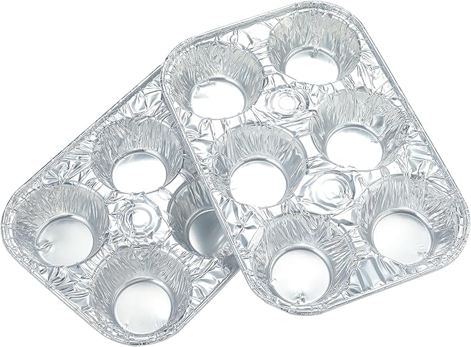 Waytiffer (10pack Muffin Pan 6-Cup Cupcake Aluminum Pans Favorite Muffin Tin Size for Baking Cupcakes Muffins and Mini Pies - Standard Size
