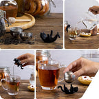 Peleg Design Cattea Tea Infuser – Cute Stainless Steel Cat Tea Strainer for Loose Leaf Tea | Fun Animal Tea Steeper & Gift for Tea Lovers, Black
