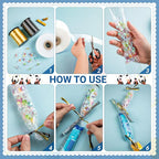 Candy Lei Poly Tubing, 3 Inch x 500 ft Clear Graduation Candy Lei Making Kit with 2 Rolls 250 yd Ribbon, Clear Shipping Poly Tubing for DIY Graduation Wreaths Packing Snacks