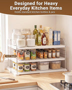 EVERIE Extendable 3-Tier Kitchen Cabinet & Pantry Organizer for Plastic Wrap, Foil & Storage Bags, Adjustable Heavy Duty Shelf Rack for Wrap Boxes, Jars & Snack Boxes (11–16.7 in Wide), Pack of 2