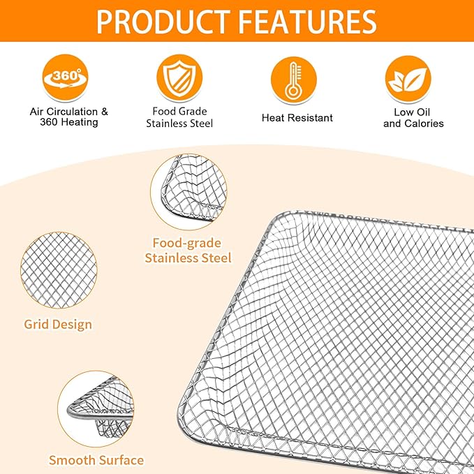 Countertop Toaster Oven Wire Rack Accessories for BLACK+DECKER Crisp 'N Bake Air Fryer Toaster Oven, 12.5×10.1 IN Food Grade Stainless Steel Toaster Oven Replacement Parts, Dishwasher Safe