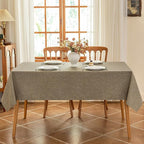 Faux Linen Fabric Rectangle Table Cloth, Textured Water Resistant & Washable Rectangular Tablecloth, Anti-Scratch for Dinning Kitchen Party,54 x 72 Inch, Mocha