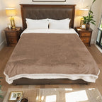 Electric Heated Blanket Full Size - 72"x84", Soft Flannel Heating Blanket, 10 Heating Levels, 1-12 H Auto Shut Off, Breathable Warm and Washable for Bed, Light Brown