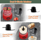 Food Processor and Blender Combo, 88 oz Food Chopper for Meat, Vegetable and Dough, 70 oz 700W Glass Jar Blender with 2 Speeds and Pulse for Smoothie, Nutrient Extractions, and More