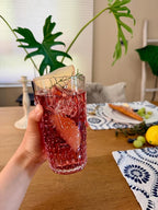 KLIFA- BLOIS- 20.5 ounce, Set of 6, Acrylic Highball Drinking Glasses, BPA-Free, Stackable Plastic Drinkware, Dishwasher Safe, Vintage Looking Cups, Clear