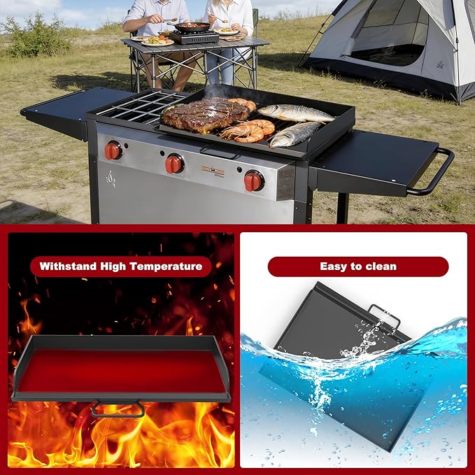 Flat Top Griddle for Camp Chef 2 Burner Griddle, 16" x 24" Fry Griddle Replacement Part for Camp Chef Tundra, Expedition 3X, Big Gas Grill 16, Outdoor BBQ Camping Grills Accessories