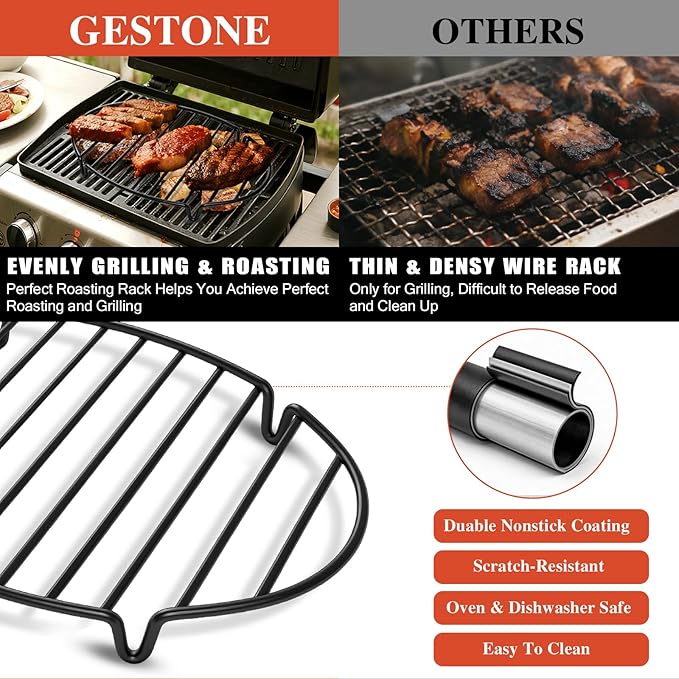 Roasting Rack for Roasting Pan, Heavy Duty Oven Rack Insert for Turkey Roasting Pan, Fit for Oven Cooking (12.4"x 8.5")