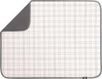 S&T INC. Dish Drying Mat XL, 18” x 24”, Absorbent Microfiber Kitchen Counter Mat, Dish Drying Pad for Dishes, Utensils, Pots and Pans, Extra Large, Stitched Plaid