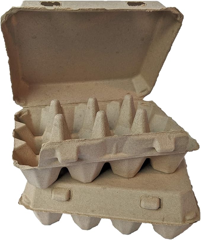 "Vintage Egg Cartons for 12 Large Eggs – Classic 3x4 Layout – Durable Recycled Cardboard – Farmhouse Style – Eco-Friendly Packaging - Tan 200 Pack