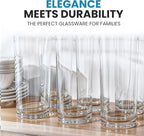 Zulay Kitchen Plastic Drinking Glasses (Set of 6) – 16oz Acrylic Shatterproof Water Cups for Home, Kitchen & Outdoors – Crystal Clear Glass Look – BPA & Lead-Free – Top-Rack Dishwasher Safe