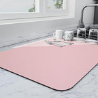 Ecotrim - Dish Drying Mat for Kitchen Counter | Coffee Bar Mat for Countertops | Heat Resistant Drainer Mat with Non-slip Rubber Backed | Hide Stain Kitchen Absorbent Draining Mat | Pink 18"x28"
