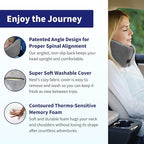 TRAVELREST Nest Neck Support Pillow - Travel Essentials, Memory Foam, Compact Travel Pillow for Long Flights, Plane Sleeping Accessories, Comfortable, Compact, Washable, Attaches to Luggage - Gray
