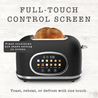 Rae Dunn Retro Digital Electric Toaster, 2 Slice Stainless Steel Toaster With Touchscreen, Countdown Timer, 6 Shade Settings, Wide Slots, High Lift Lever, Bagel, Defrost & Reheat, Digital Black