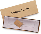 Solino Home Linen Placemats Set of 4 - Classic Hemstitch Lilac Placemats 14 x 19 Inch - 100% Pure Linen Table Mats for Valentines